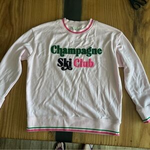 Shiraleah Pink 'Champagne Ski Club' Crewneck Sweatshirt